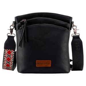 Montana West Classic Black Multi Compartment +CCW Pocket Crossbody Shoulder Bag